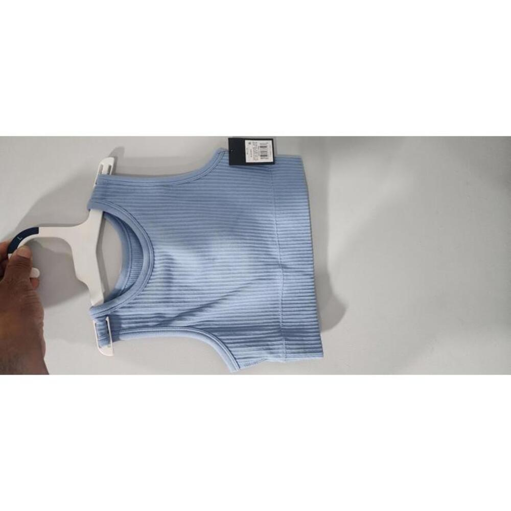 Chic Ribbed Crop Top - Light Blue size L  10/12